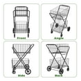 thumbnail image 5 of Jumbo Shopping Cart,2 Layers Grocery Cart on Wheels, Foldable Utility Shopping Carts with Double Basket and 360° Rolling Swivel Wheels for Groceries Laundry, 5 of 8