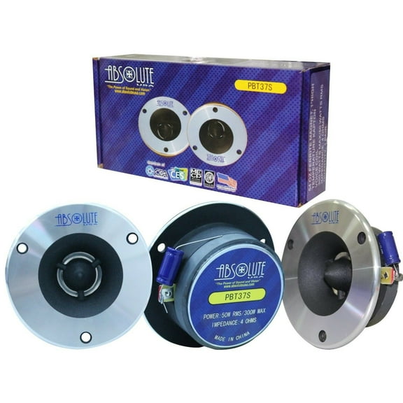 Absolute USA PBT37S 4-Inch Titanium Bullet High Compression Tweeter  for Car, Van, ATV, UTV, Marine, Boat, Motorcycle, Motorsports, and Competition