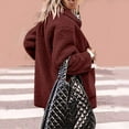 thumbnail image 5 of Women's Winter Faux Fur Coats Long Sleeve Lapel Button Down Pockets Fleece Sherpa Comfy Jacket Coats Outerwear 2024 Trendy, 5 of 8