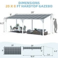 thumbnail image 4 of AECOJOY 8' x 20' Hardtop Gazebo Outdoor Aluminum Pergola ​For Garden, Patio, Backyard-​White, 4 of 10