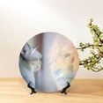 thumbnail image 6 of Picia The Cat Looks in the Mirror Pattern Bone China Decorative Plate – Wall Decor with Stand and Adhesive, Elegant Ornament for Living Room, Office, or Entryway-6in, 6 of 6