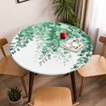 thumbnail image 5 of Green Eucalyptus Leaves Elastic Fitted Round Table Cover Watercolor Plant Waterproof Outdoor Tablecloth for Holiday Party, Picnic, Patio & Dining Fits Tables Up to 55"-60", 5 of 8