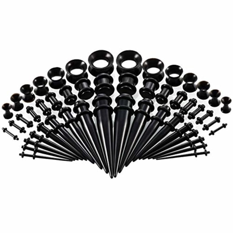 Black Stretch Rod Tapered Ear Expander For Gauges & Tunnels - Single Or Set, Piercing Stretching Tool