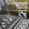 thumbnail image 2 of Smiry Waterproof Outdoor Rug, Reversible Outdoor Plastic Straw Rug, Lightweight Patio Rug For Indoor/Outdoor, 9' x 12' outdoor area rug, Black & White, 2 of 7