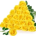 thumbnail image 1 of Rosas Artificiales Serwalin 20 unidades Amarillas Tacto Real 50 cm, 1 of 9