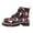 Red, variant on Stylish Women's Ankle Boots with Heel and Round Toe for Fashionable Halloween Celebrations and Everyday Wear