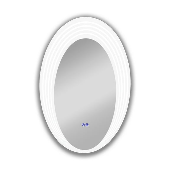 RADIANCE goods Back Lit Oval TouchScreen LED Mirror 3 Color Temperatures 3000K-6000K 36" Height