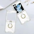 thumbnail image 6 of for Samsung Galaxy Z Flip 5 Case with Ring Stand, 1 Front Screen Protector, Crystal Clear Slim Fit, Soft TPU Bumper Shockproof Protective Phone Case for Women Girls Boys(Clear), 6 of 12