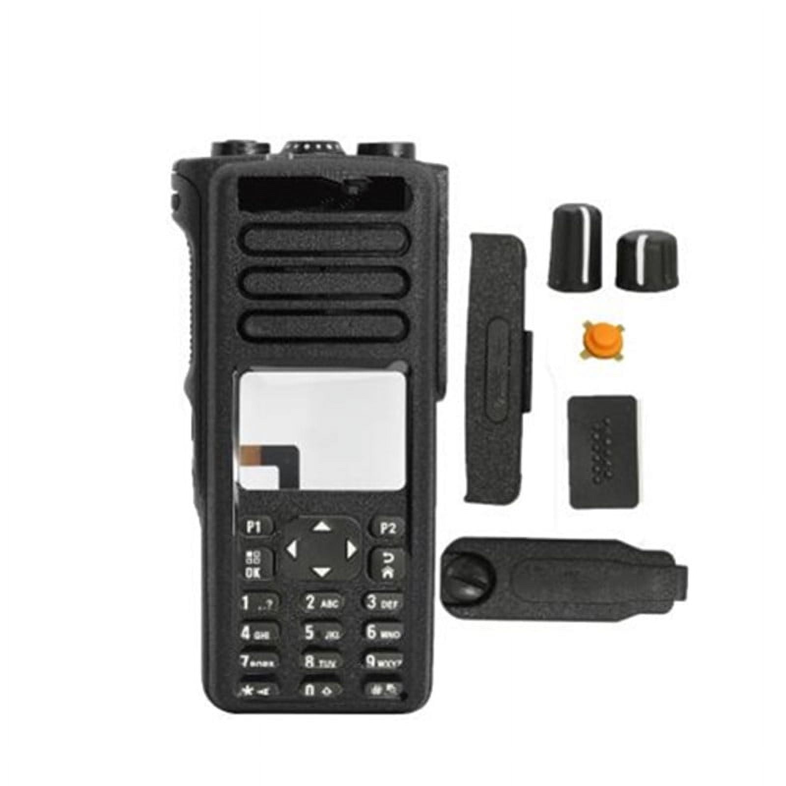 High-Quality Front Outer Case for Motorola XPR7550e Radio - Durable Black Housing with Full Keyboard & Screen Guard
