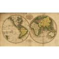 thumbnail image 2 of Vintage Maps 18x12 Gold Ornate Wood Framed with Double Matting Museum Art Print Titled - World Map 1795, 2 of 4