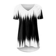 thumbnail image 4 of GceSteap Summer Short Sleeve Tunic Long Tops for Women Trendy Plus Size Flowy Shirts Casual V Neck Smocked Floral Blouses, Black L, 4 of 5