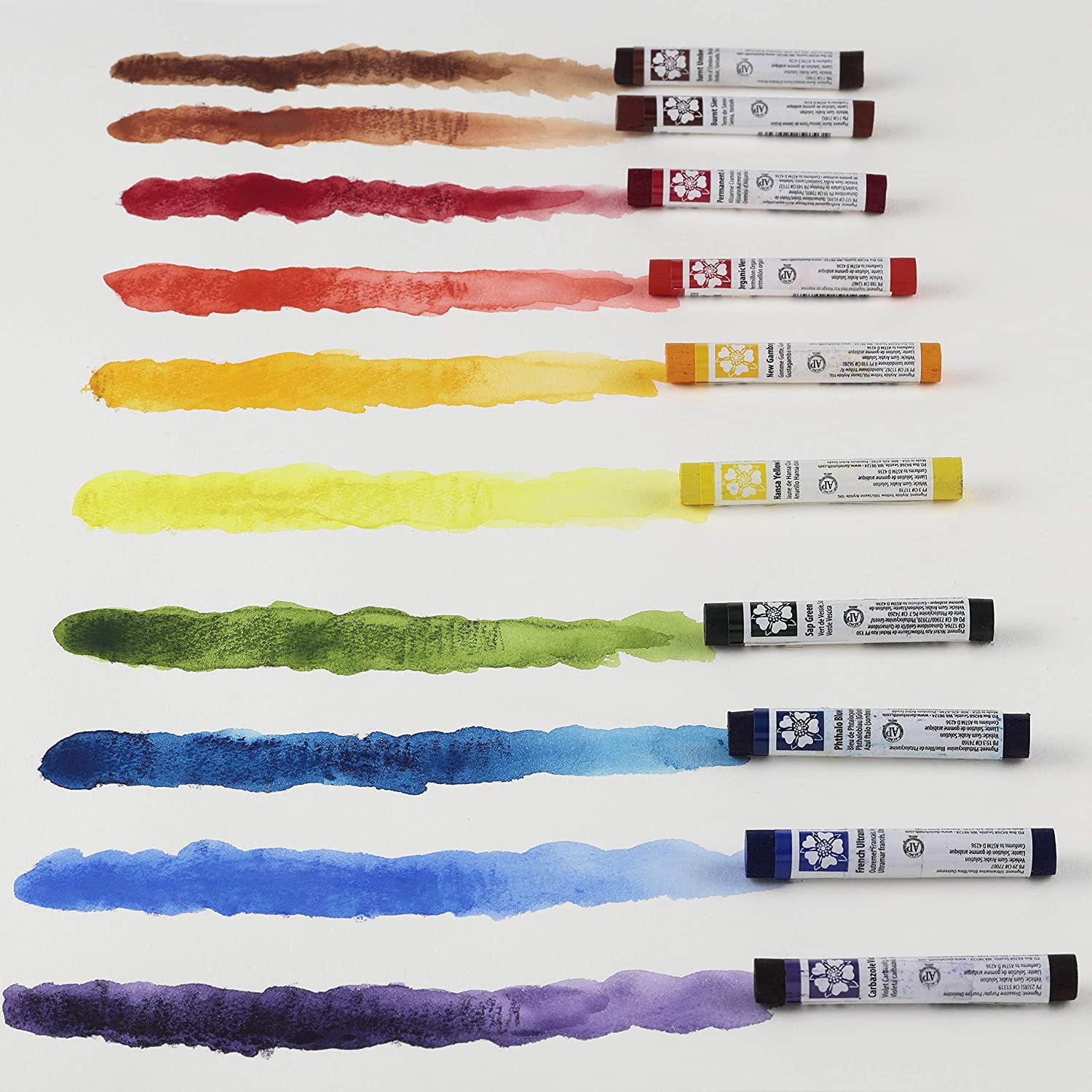 Daniel Smith Watercolor Sticks Starter Set of 10 Assorted Colors - Extra Fine Watercolors For Drawing or Painting - [Set of 10]