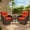Brown Full-Weave Rattan(Red), variant on 3 Piece Patio Furniture Set, 2 Outdoor Swivel Rocking Chairs with Side Table, Thick Cushions Wicker Glider Chairs, All-Weather Gray Rattan Bistro Set for Porch, Deck, Pool (Blue)