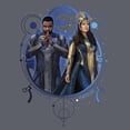 thumbnail image 2 of Girl's Marvel Eternals Phastos and Ajak Duo  Graphic Tee Navy Blue Medium, 2 of 4