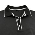 thumbnail image 7 of MIXUE Polo Shirts For Men Summer Solid Color Lapel Button Down Long Sleeve Slim Fit Casual Comfortable Breathable Streetwear,Black,L, 7 of 7