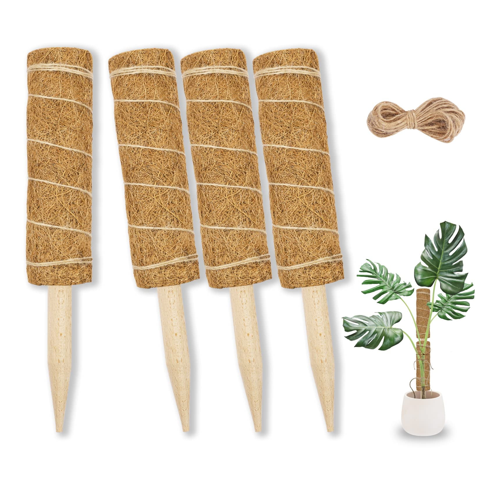 Details about   Jjzj 4 Pack 17 Inches Coir Totem Pole Coir Moss Stick With 1 Pcs 78 Inch Twine F 