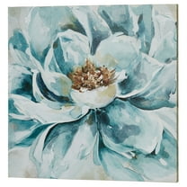 Resplendent Floral Giclee Canvas Wall Art Teal, 32 by 32 Inches