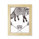 thumbnail image 1 of Fox espada corona animal estilo barroco Escritorio de madera Arte Pintura 6x8 pulgadas marco de foto foto, 1 of 4