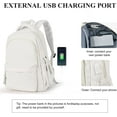 thumbnail image 6 of School Backpack for Women Men,Waterproof Bookbag for College Students Small Cute Backpacks for Fits 15.6Inch Notebook White, 6 of 8