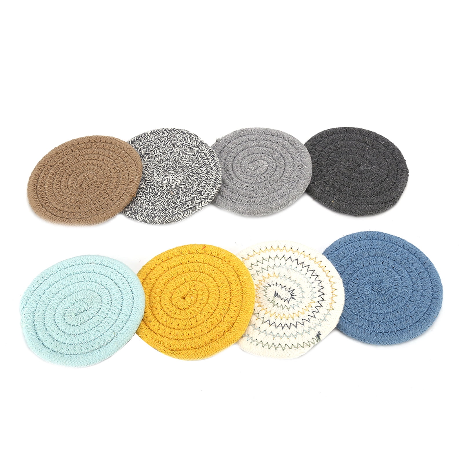 4/8PCS Round Cotton Washable heat Insulation Placemats Pad kitchen Table mats