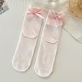 thumbnail image 2 of Women's Bow Decor Crew Socks Soft Cute Dress Socks Boots Socks Breathable Socks, 2 of 7