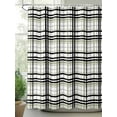 thumbnail image 3 of Sage Green Black Plaid Bathroom Curtain 96 Inch Shower Curtain with Hooks, Farmhouse Green Black Checkered Waterproof Polyester Bath Curtain Washable Bathtub Curtain 72''x 96'', 3 of 6