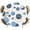 Blue, variant on Elastic Fitted Round Tablecloth, Purple Polka Dots Waterproof Stretch Table Cover for 36"-44" Tables, Modern Abstract Art Washable Outdoor Tablecloths for Patio, Picnic, Camping