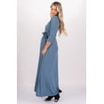 thumbnail image 3 of Maternity and Nursing Maxi Faux Wrap Dress with Adjustable Belt, 3 of 4