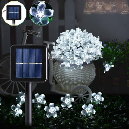 

Kuluzego Solar Flower Lamp String Led Flower Decorative Lamp Festival Garden Garden Transparent Flower Small Color Lamp Belt Multicolour White