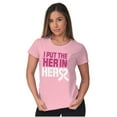 thumbnail image 3 of Breast Cancer Awareness Her in Hero Womens Slim Fit Graphic Tee Brisco Brands S, 3 of 5
