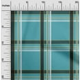 thumbnail image 1 of oneOone Cotton Flex Teal Blue Fabric Madras Check Diy Clothing Quilting Fabric Print Fabric By Yard 40 Inch Wide, 1 of 1