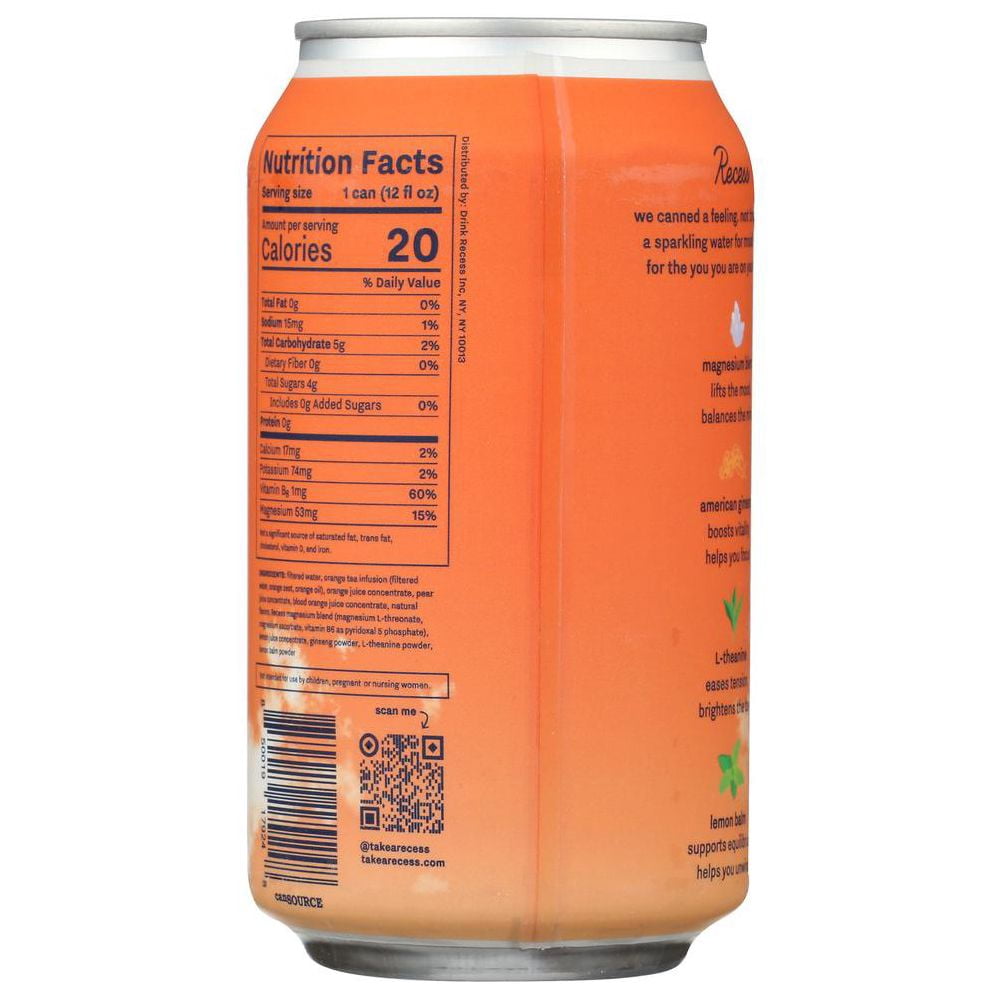 (Pack Of 12) Recess Water Sparkling Blood Orange 12 Fo