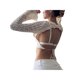 thumbnail image 5 of VISgogo, blusas cortas de punto para mujer, blusas cortas ahuecadas con lazo sin espalda de manga larga acampanada de Color sólido, suéter sencillo informal VISgogo  moda, 5 of 6