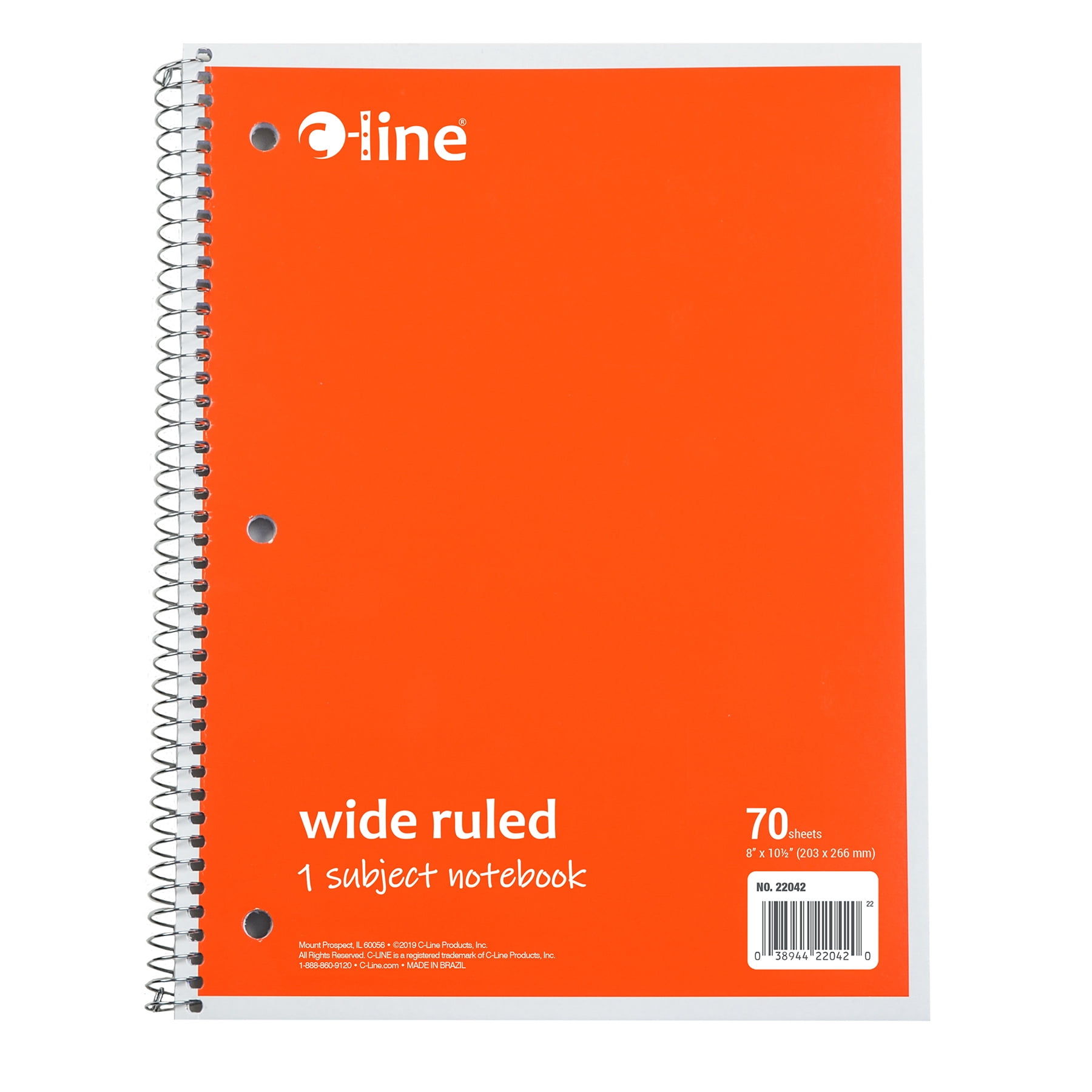 C-Line 1 Subject Wide-Ruled Notebook (Orange, 12 Pack) - Office & School Supplies, Notebook Paper