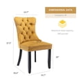 thumbnail image 6 of Tzicr Tufted Dining Chairs Set of 4, Upholstered Dining Chairs with Nailhead Back, Nailhead Trim, Velvet Dining Chairs for Kitchen/Bedroom/Dining Room(Gold), 6 of 7