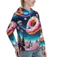thumbnail image 6 of Wukai Starry Sky Pine Tree Donut Print Womens Hoodies Fleece Sweatshirts Long Sleeve Sweaters Pullover Fall Outfits Winter Clothes-XX-Large, 6 of 7