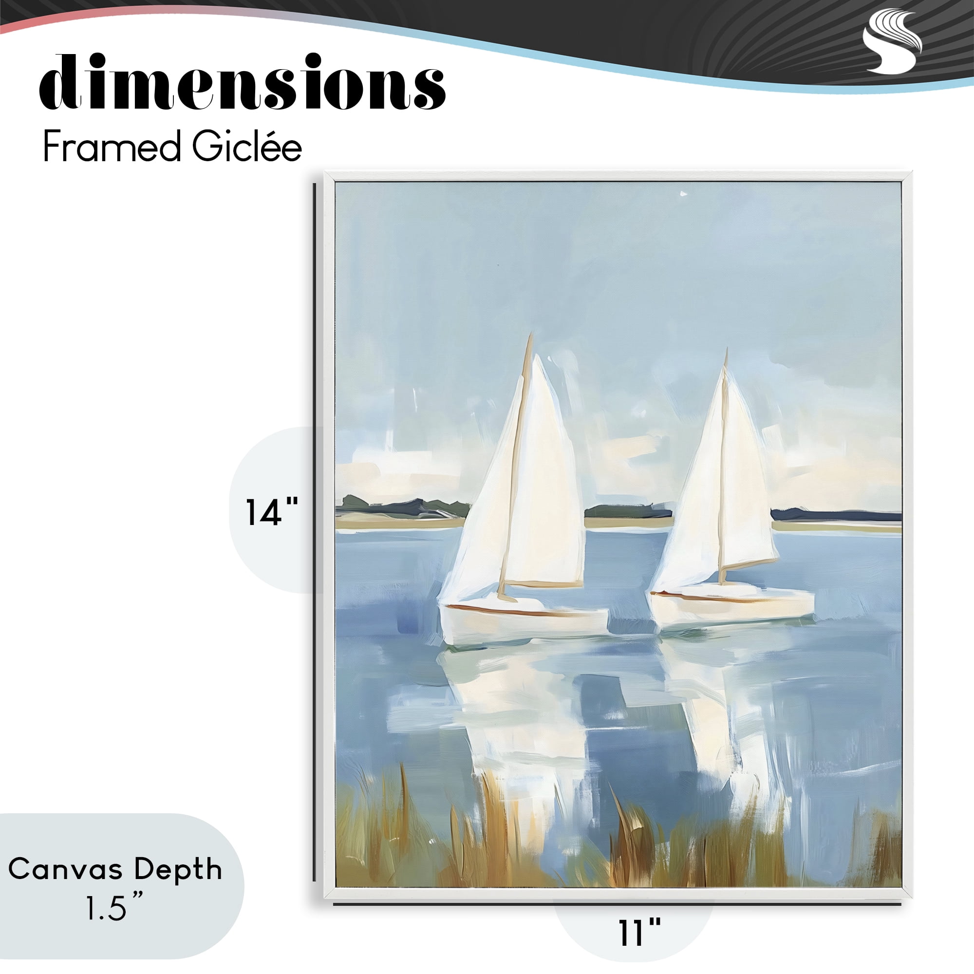 Stupell Industries Twin Sailboats By Shore White Framed Giclee Art, design by The Prints Vibe