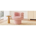 thumbnail image 4 of LiviNest Small Space Swivel Chair: 29-Inch Round Accent Chair - 360° Rotation for Bedroom Vanity & Apartment Living - Pink Teddy Fleece Barrel Chair, 4 of 6