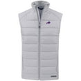 thumbnail image 2 of Men's Cutter & Buck Gray Buffalo Bills Primary Mark Evoke PrimaLoft Hybrid Eco Softshell Recycled Full-Zip Vest, 2 of 3