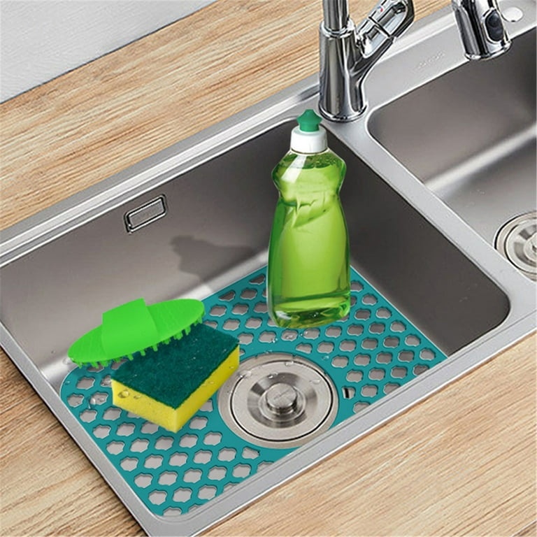 Kitchen Sink Drain Pad Yellow Hollowed-out Pvc Sink Protector Pad Tableware  Heat Insulation Mat For Kitchen, Bathroom, Bar Countertop