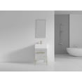thumbnail image 2 of Fine Fixtures - Modern Grey Marble 20" Bathroom Vanity Set, Satin Brass Hardware, vitreous China Sink Top, 2 of 8