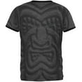 thumbnail image 2 of Tiki God Black Face Luau Mens Ringer T Shirt Dark Heather-Black MD, 2 of 2