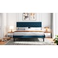 thumbnail image 2 of Sifurni King Bed Frame Upholstered Platform Bed with Adjustable Headboard, No Box Spring Needed, Blue, 2 of 9