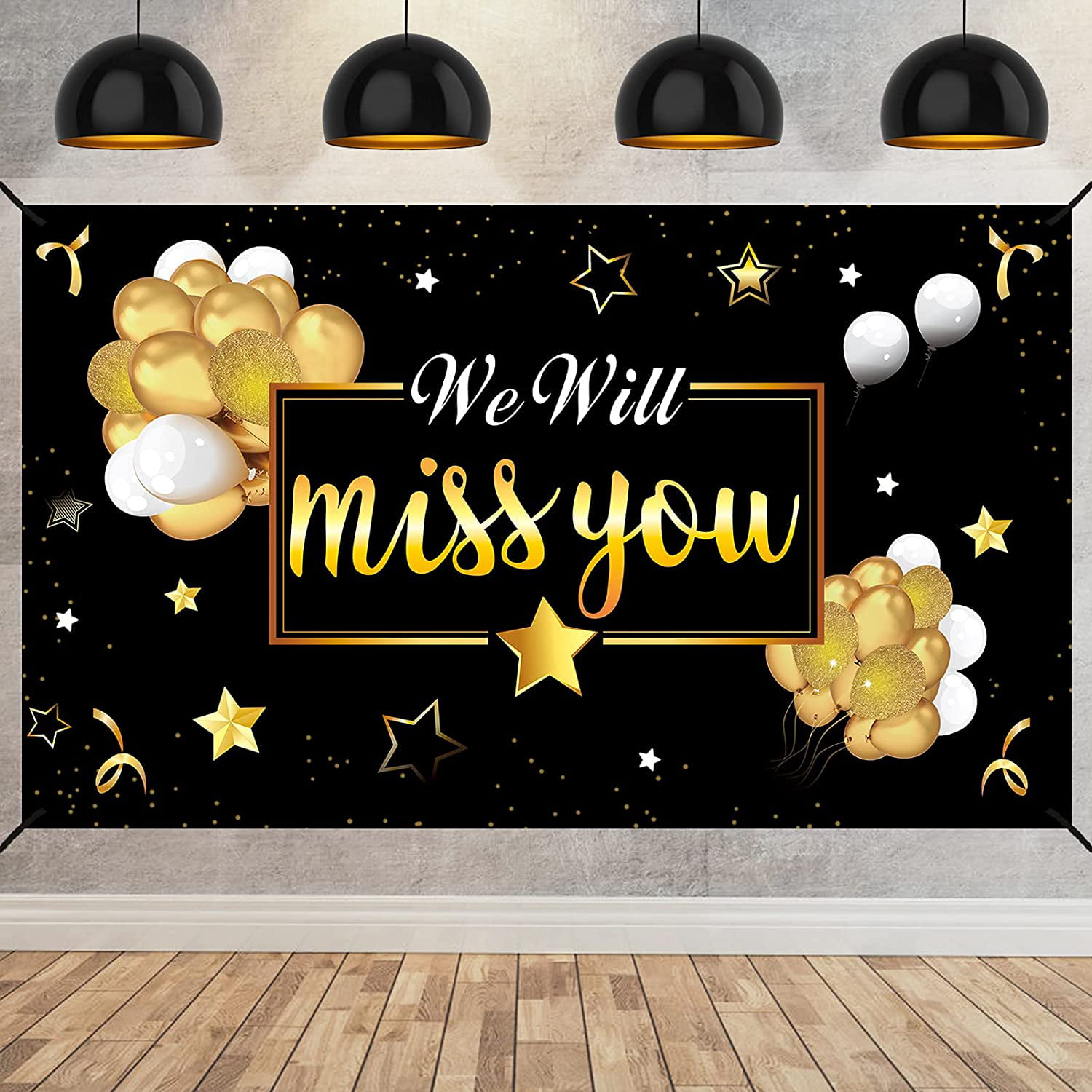 We Will Miss You Going Away Party Banner Backdrop Decorations, Extra Large  Black Gold Retirement Party Supplies, Farewell Goodbye Party Background  Sign Decor for Coworker Men Women | Walmart Canada