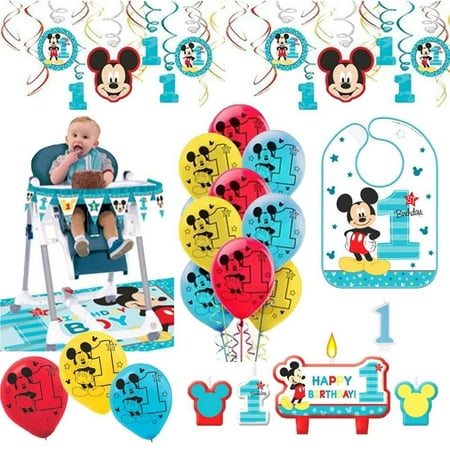 Mickey Mouse First Birthday Fun To Be One 1st Birthday Party Supplies Decoration Pack