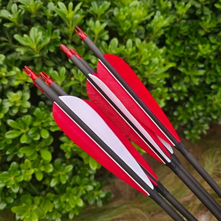 33 Carbon Arrows ID6.2mm Natural Feathers Archery Compound Recuver Bow Target