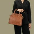 thumbnail image 5 of MICHROE Women‘s Portable Storage Crossbody Leather Shoulder Bag, Brown, 5 of 7