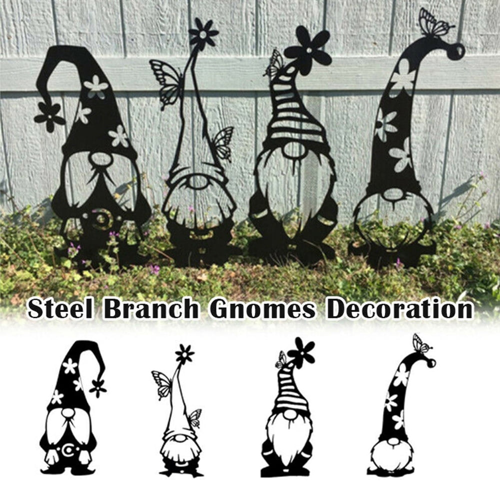 Menard Garden Gnome Silhouette,Stakes Standing Santa Claus Gnome Decorations Cute Silhouette