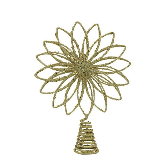 ZPAQI Christmas Tree Toppers Flower Shape 2 Colors for Christmas Ornament Decorations