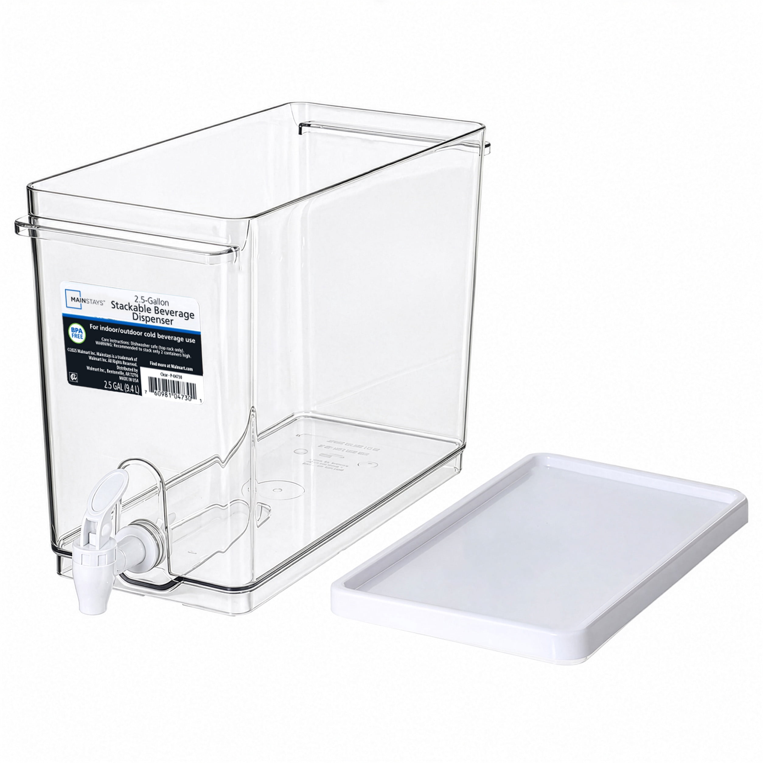 Mainstays 2.5 Gallon Drink Dispenser, Well Suited to Chilled Drinks for Entertaining or Refrigerator Storage